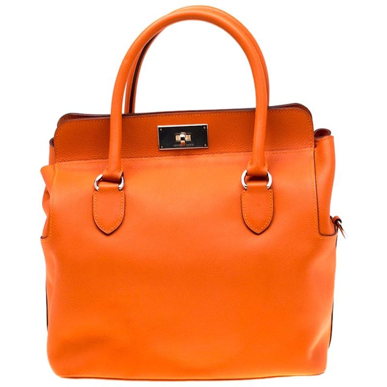 Hermes Orange Taurillon Novillo Leather Palladium Hardware Toolbox 26 ...