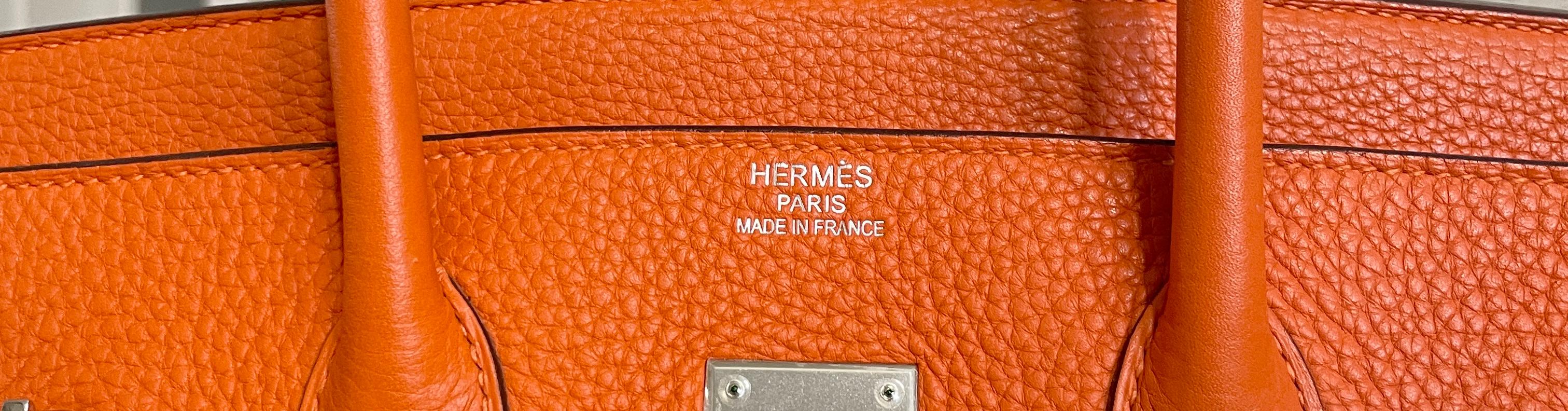 Hermès Orange Togo 35 cm Birkin with Palladium In Good Condition In Palm Beach, FL