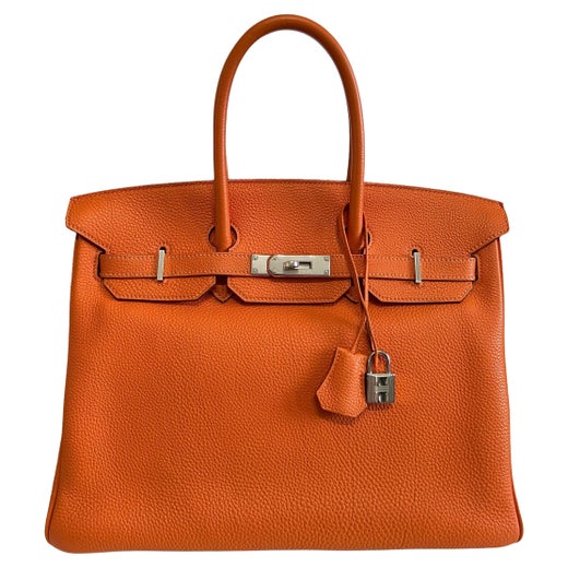 Hermès Orange Togo Leather Birkin 35