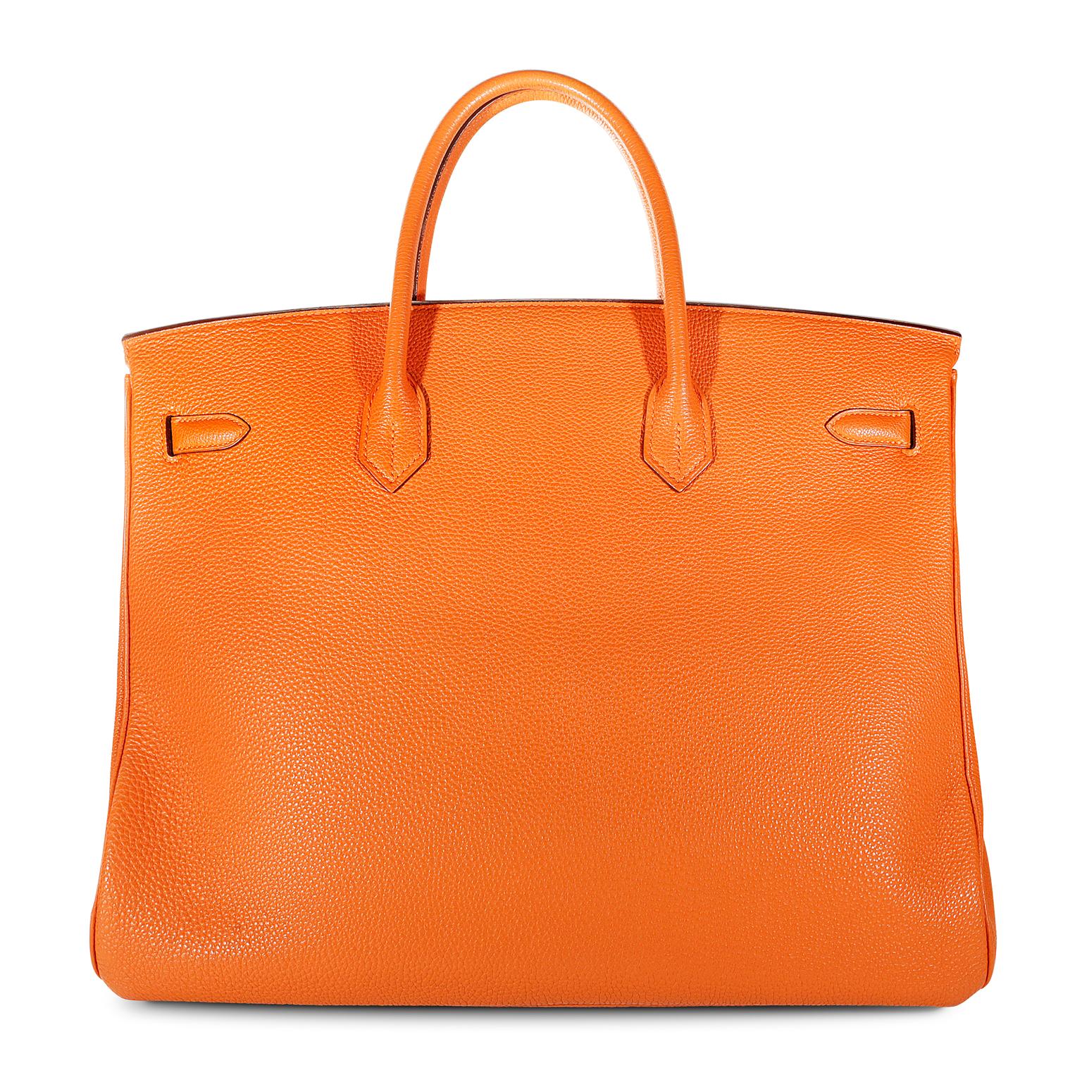 Hermès Orange Togo 40 cm Birkin Bag with Palladium In Excellent Condition In Palm Beach, FL