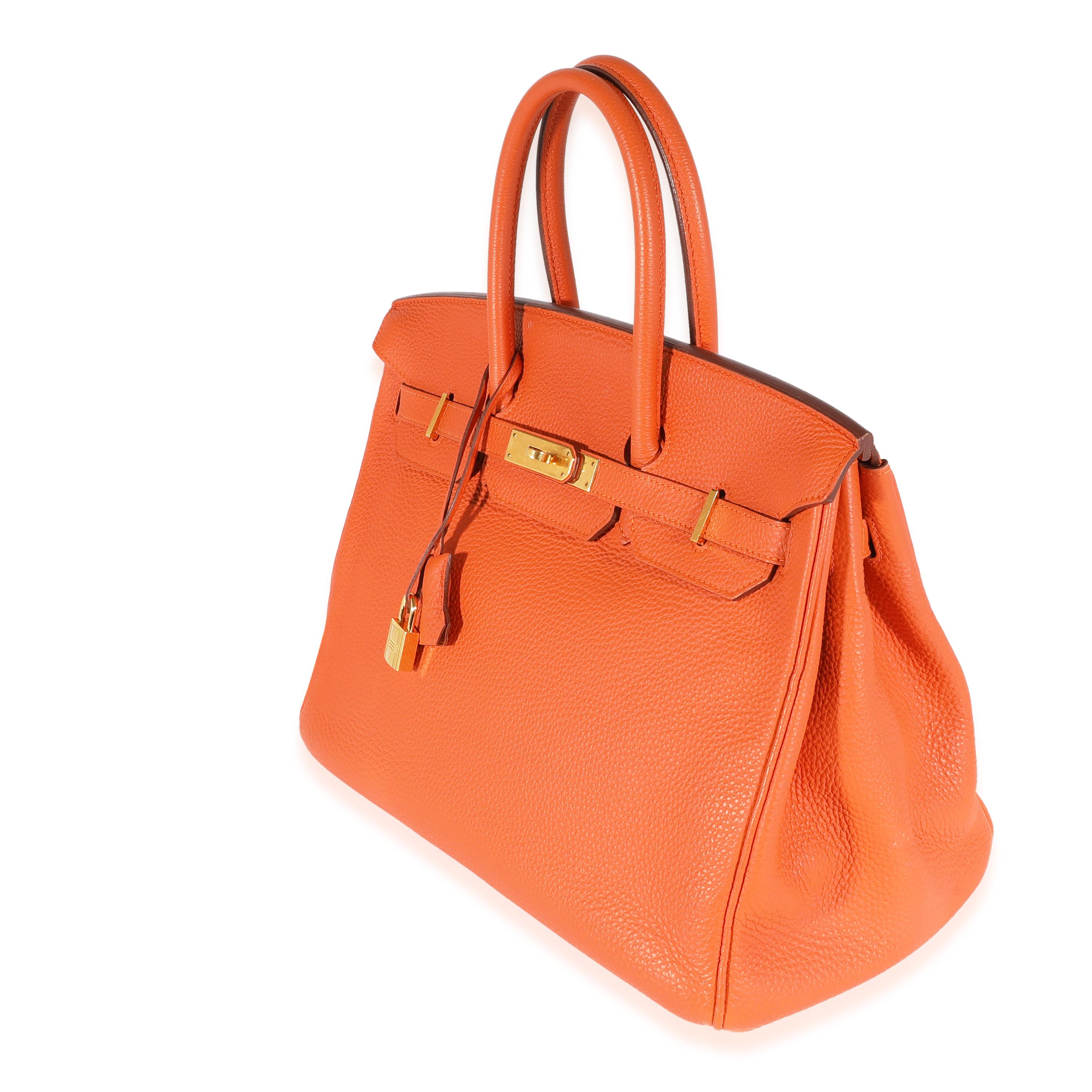 Hermès Orange Togo Birkin 35 GHW In Good Condition In New York, NY