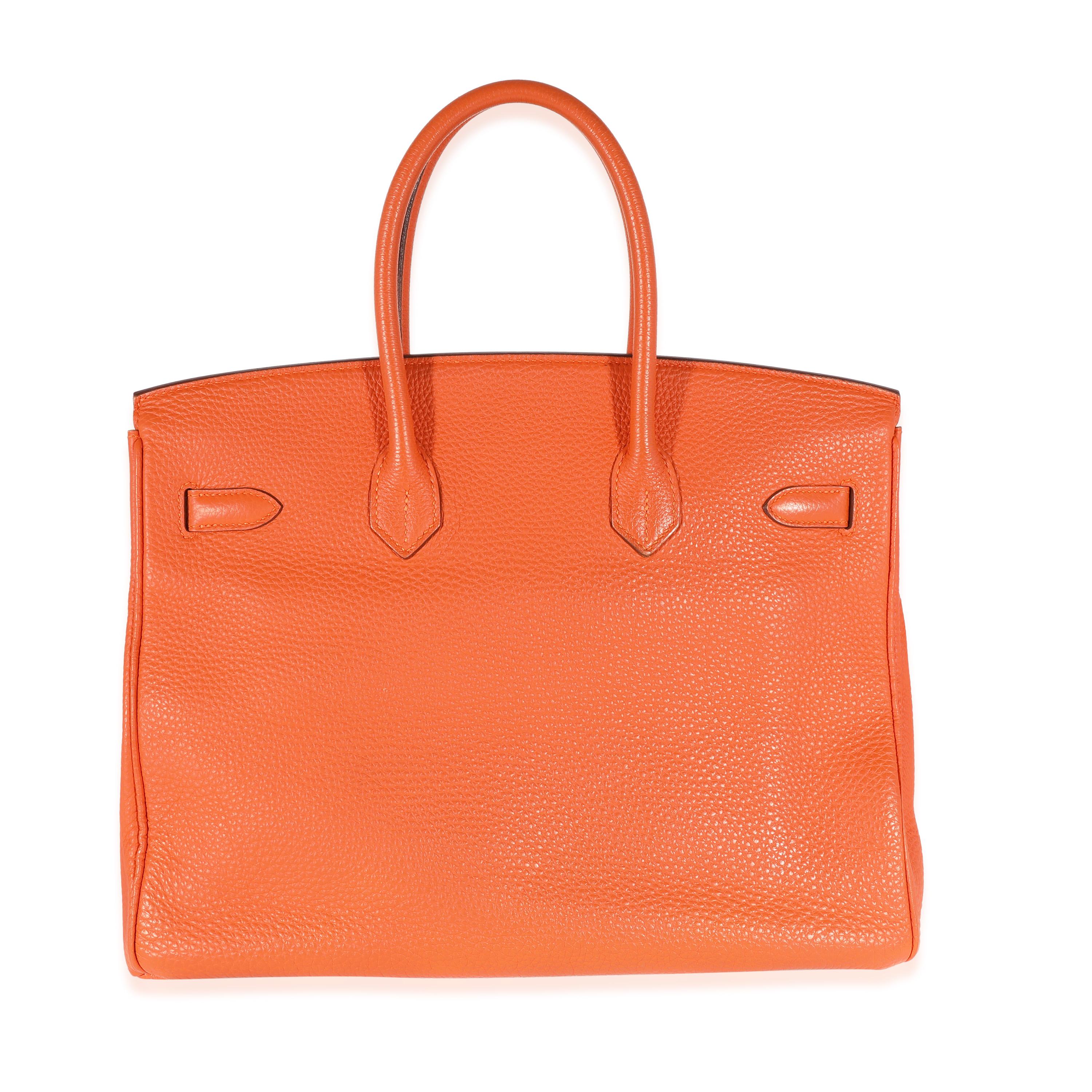 Hermès Orange Togo Birkin 35 GHW 2