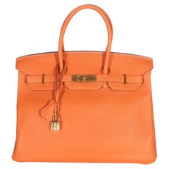 Hermès Orange Togo Birkin 35 GHW
