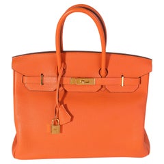 Hermès Orange Togo Birkin 35 GHW