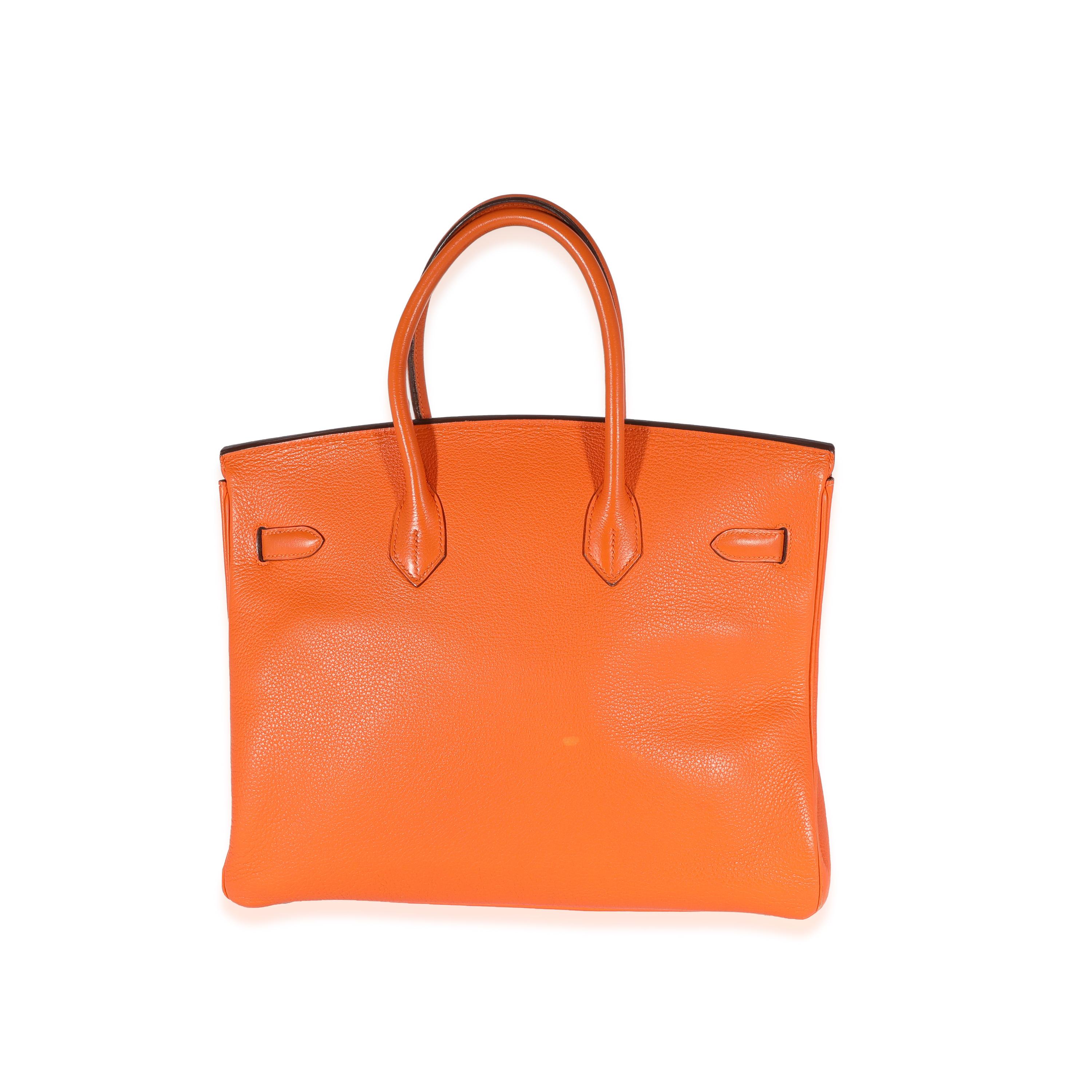 Hermès Orange Togo Birkin 35 PHW In Good Condition For Sale In New York, NY