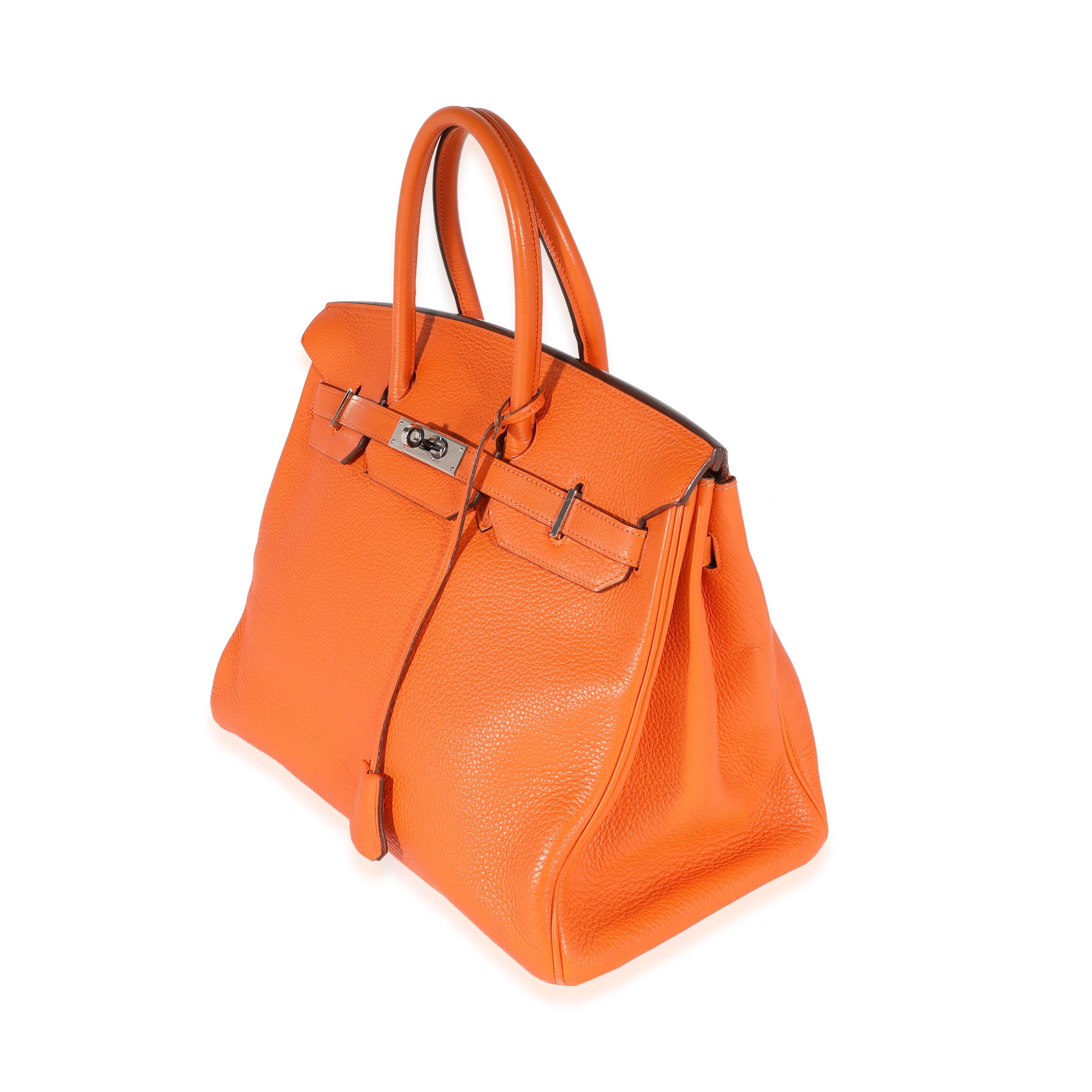 Women's Hermès Orange Togo Birkin 35 PHW For Sale