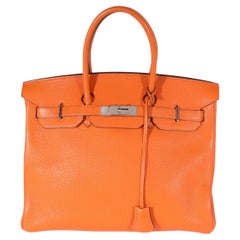 Hermès Orange Togo Birkin 35 PHW