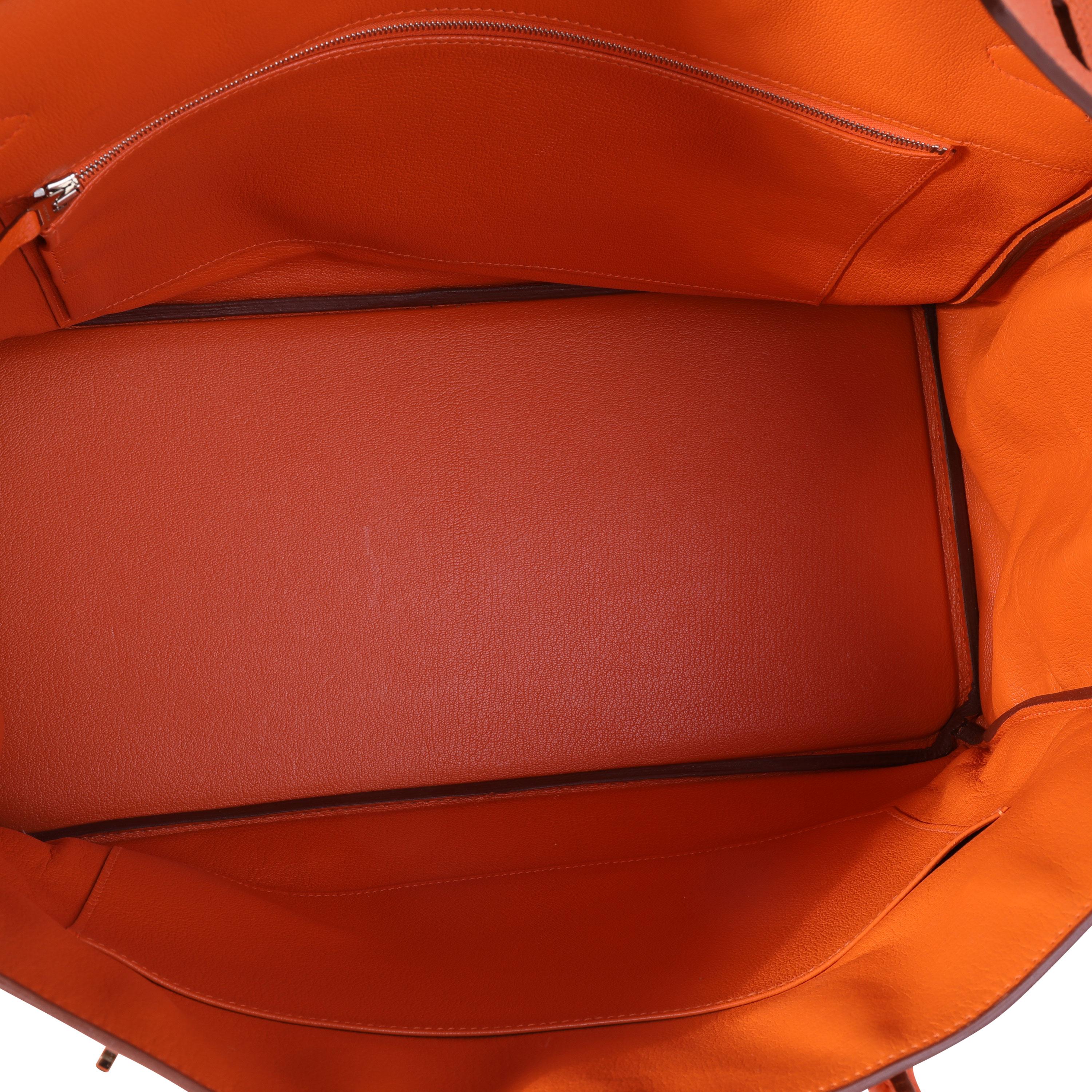 Hermès Orange Togo Birkin 40 PHW In Excellent Condition In New York, NY