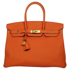 Hermes Orange Togo Leather 35cm Birkin Bag GHW Hermes Orange Togo Leather 35cm Birkin Bag GHW