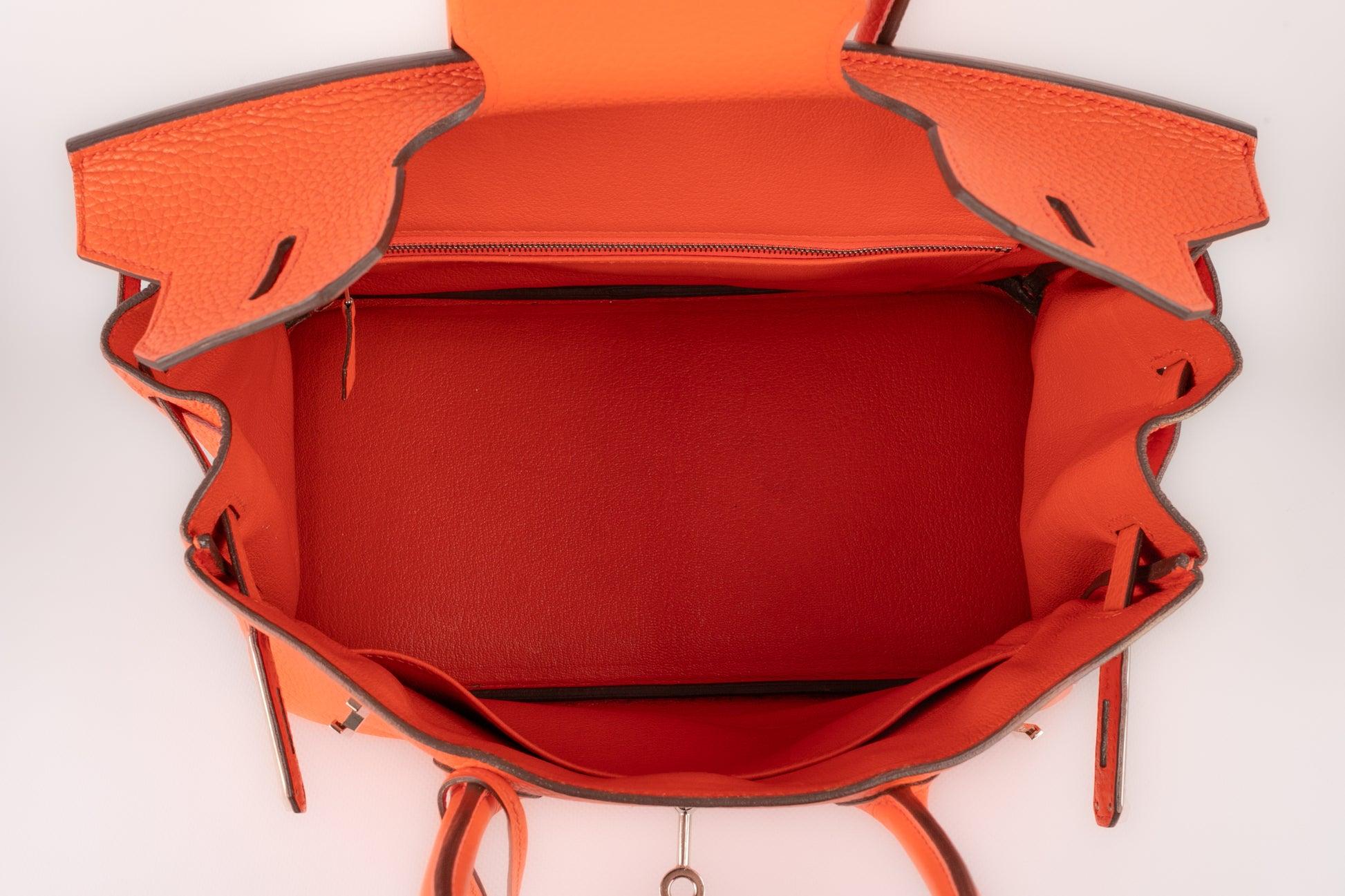 Hermes Orange Togo Leather Birkin Bag, 2016 For Sale 6