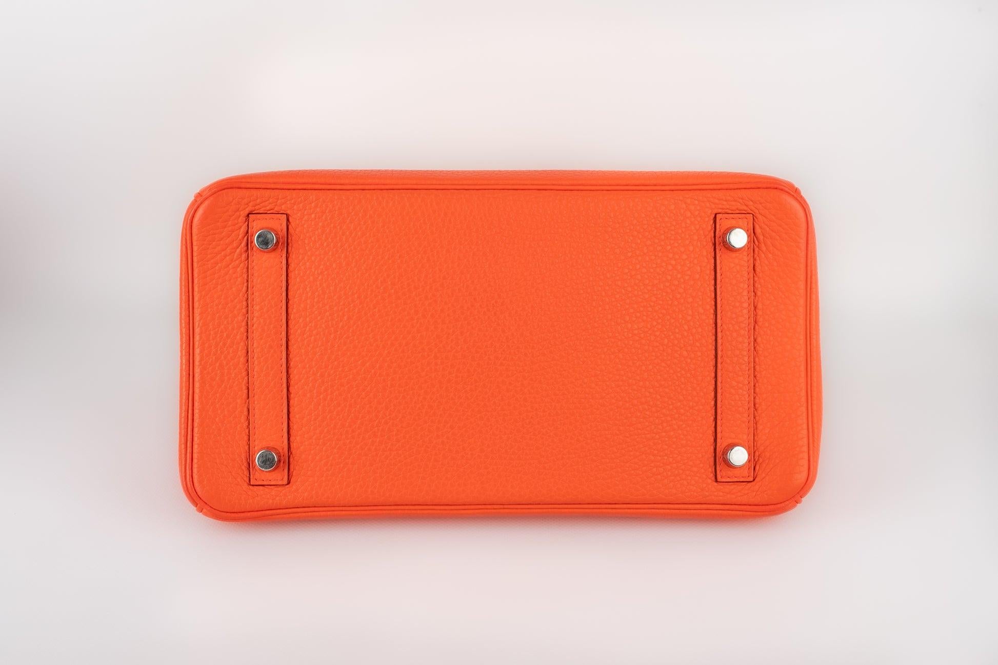 Hermes Orange Togo Leather Birkin Bag, 2016 For Sale 1