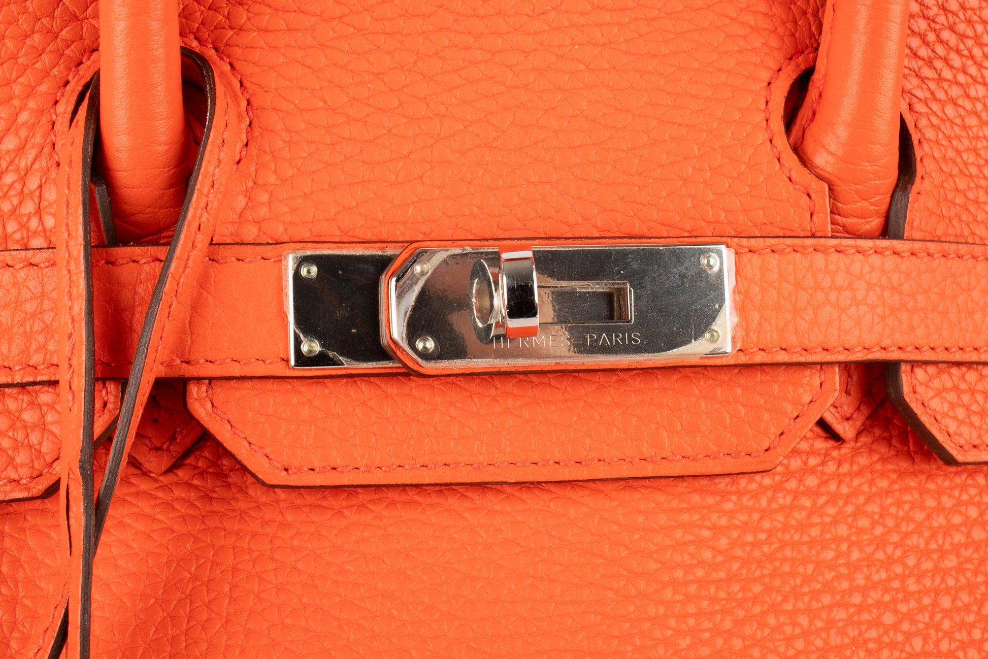 Hermes Orange Togo Leather Birkin Bag, 2016 For Sale 2