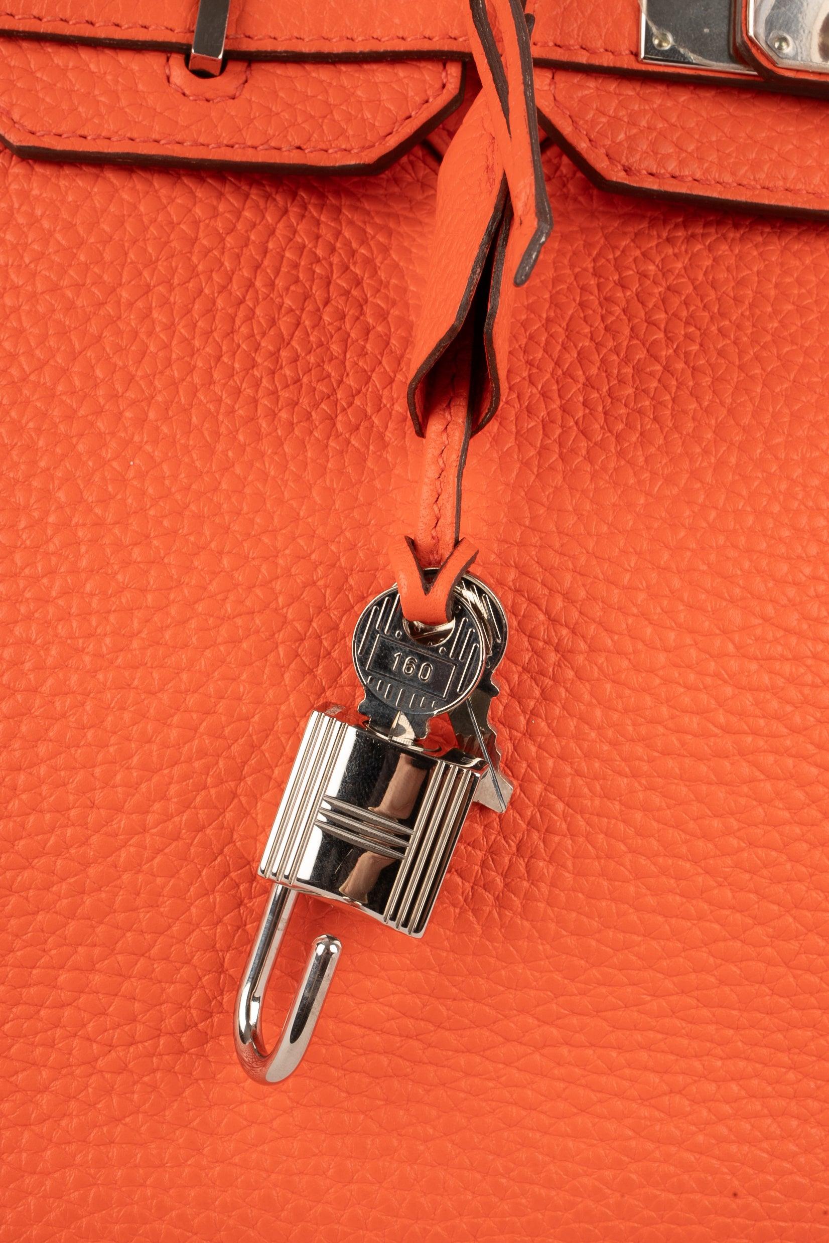 Hermes Orange Togo Leather Birkin Bag, 2016 For Sale 3