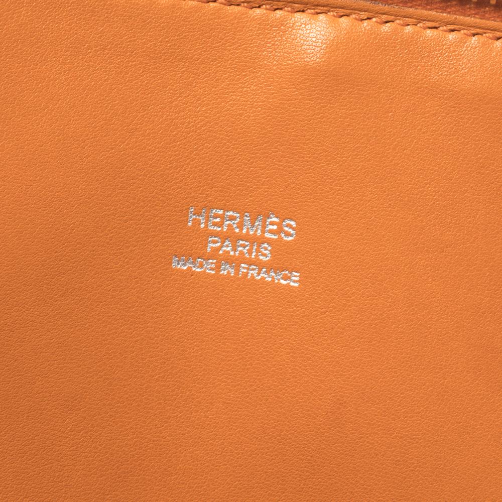 Hermes Orange Togo Leather Bolide 31 Bag 5