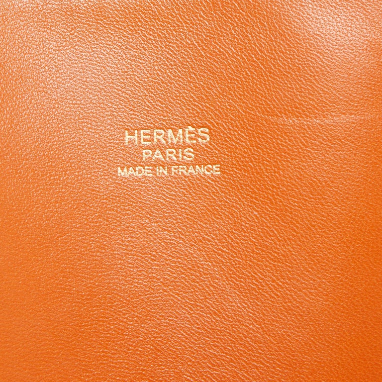 HERMES Brique red orange Box leather BOLIDE 31 Bag at 1stDibs