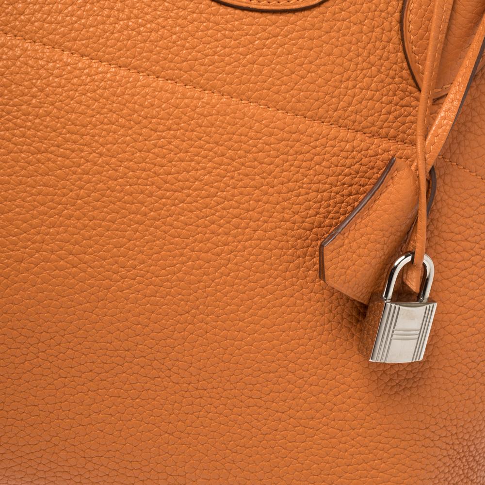 Women's Hermes Orange Togo Leather Bolide 31 Bag