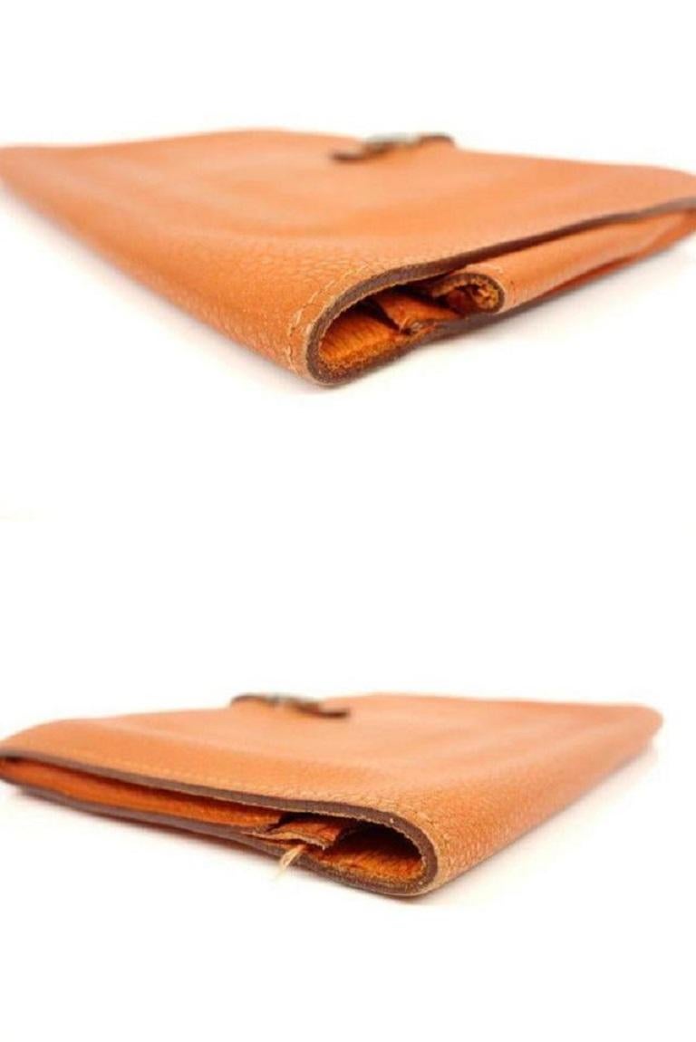 Hermès Orange Togo Leather Dogon Wallet 232857 For Sale 1