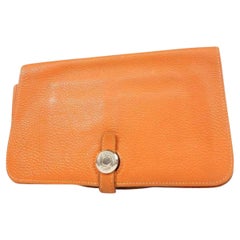 Hermès Orange Togo Leather Dogon Wallet 232H857