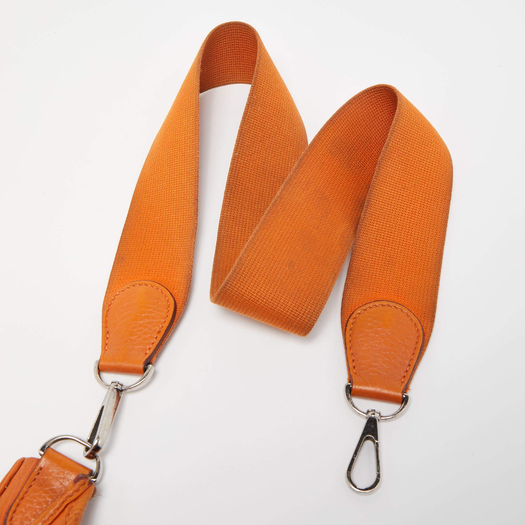 Hermes Orange Togo Leather Evelyne I GM Bag 16