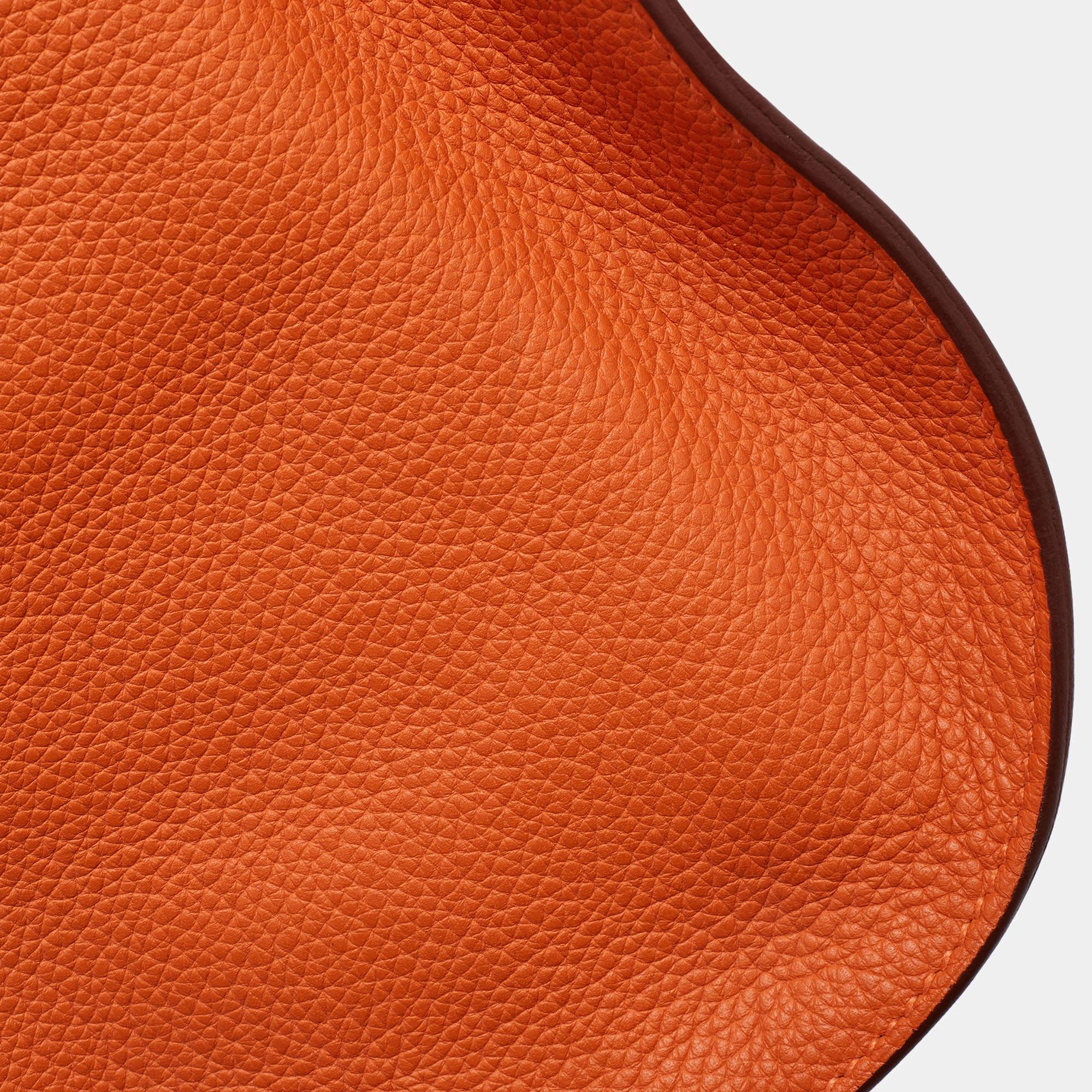 Hermès Orange Togo Leather Palladium Finish Jypsiere 37 Bag For Sale 8