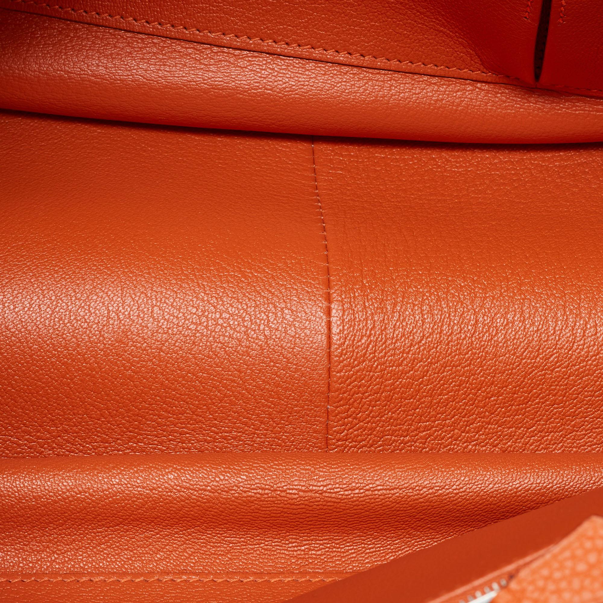 Hermès Orange Togo Leather Palladium Finish Jypsiere 37 Bag For Sale 5