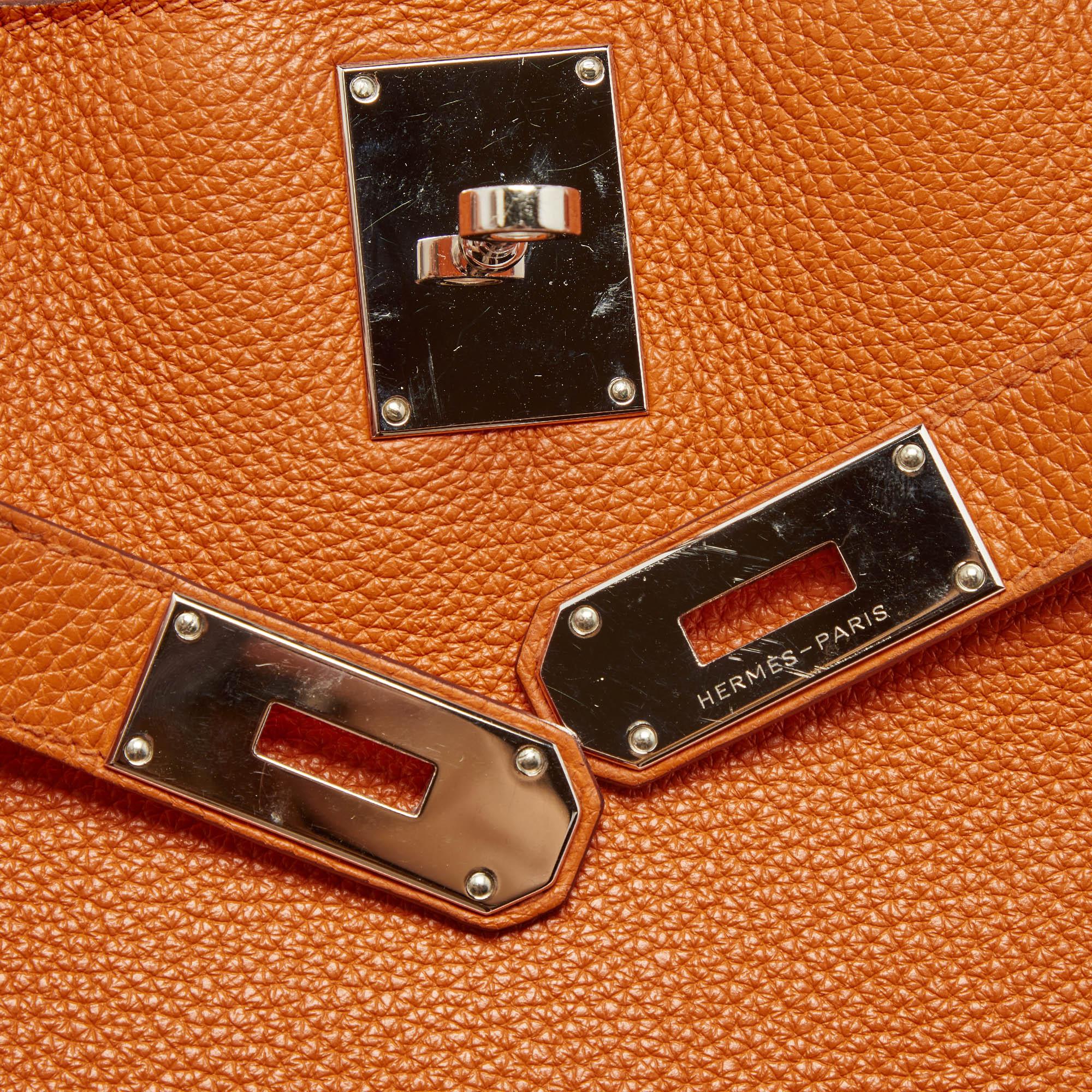 Hermes Orange Togo Leather Palladium Hardware Jypsiere 34 Bag 3