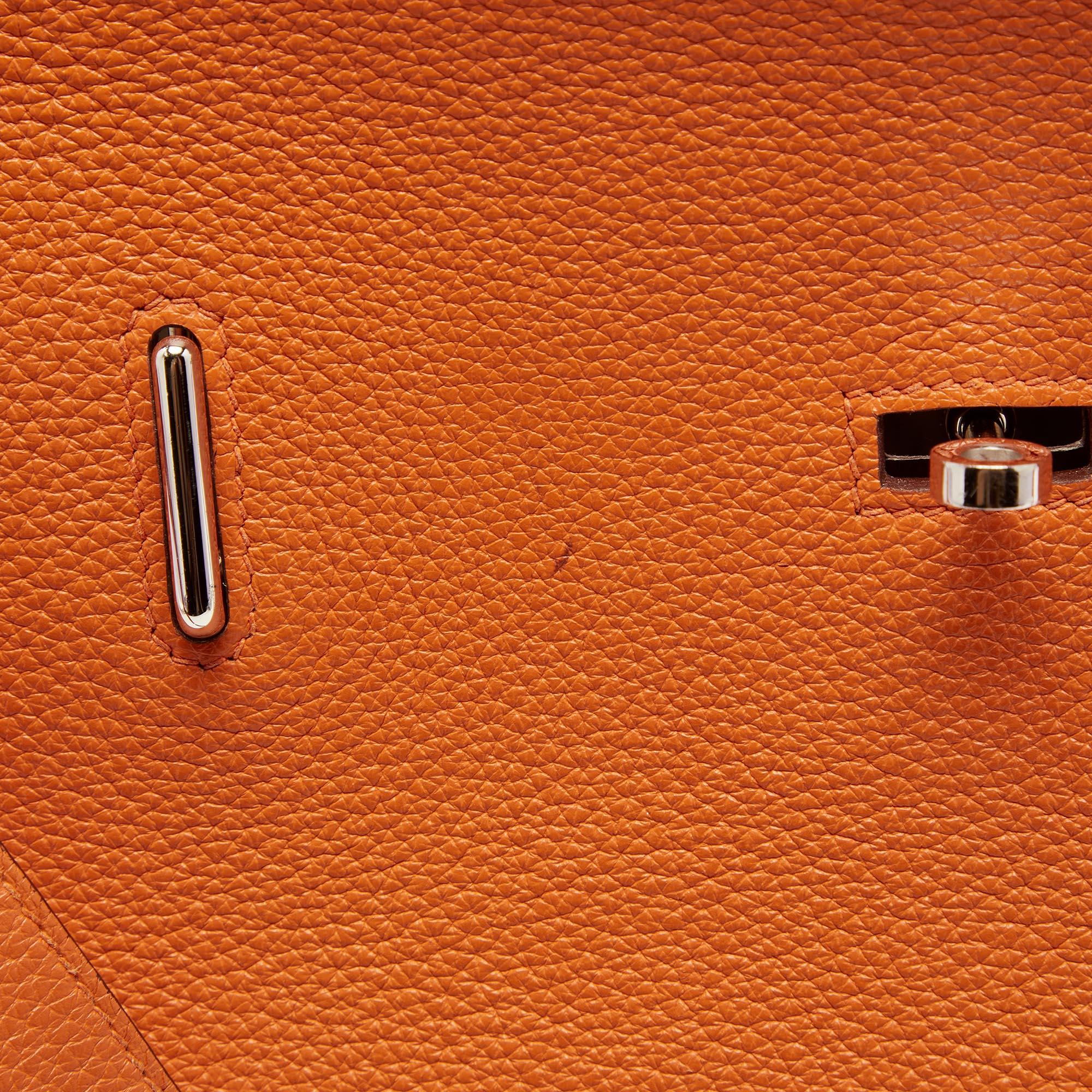 Hermes Orange Togo Leather Palladium Hardware Jypsiere 34 Bag 1