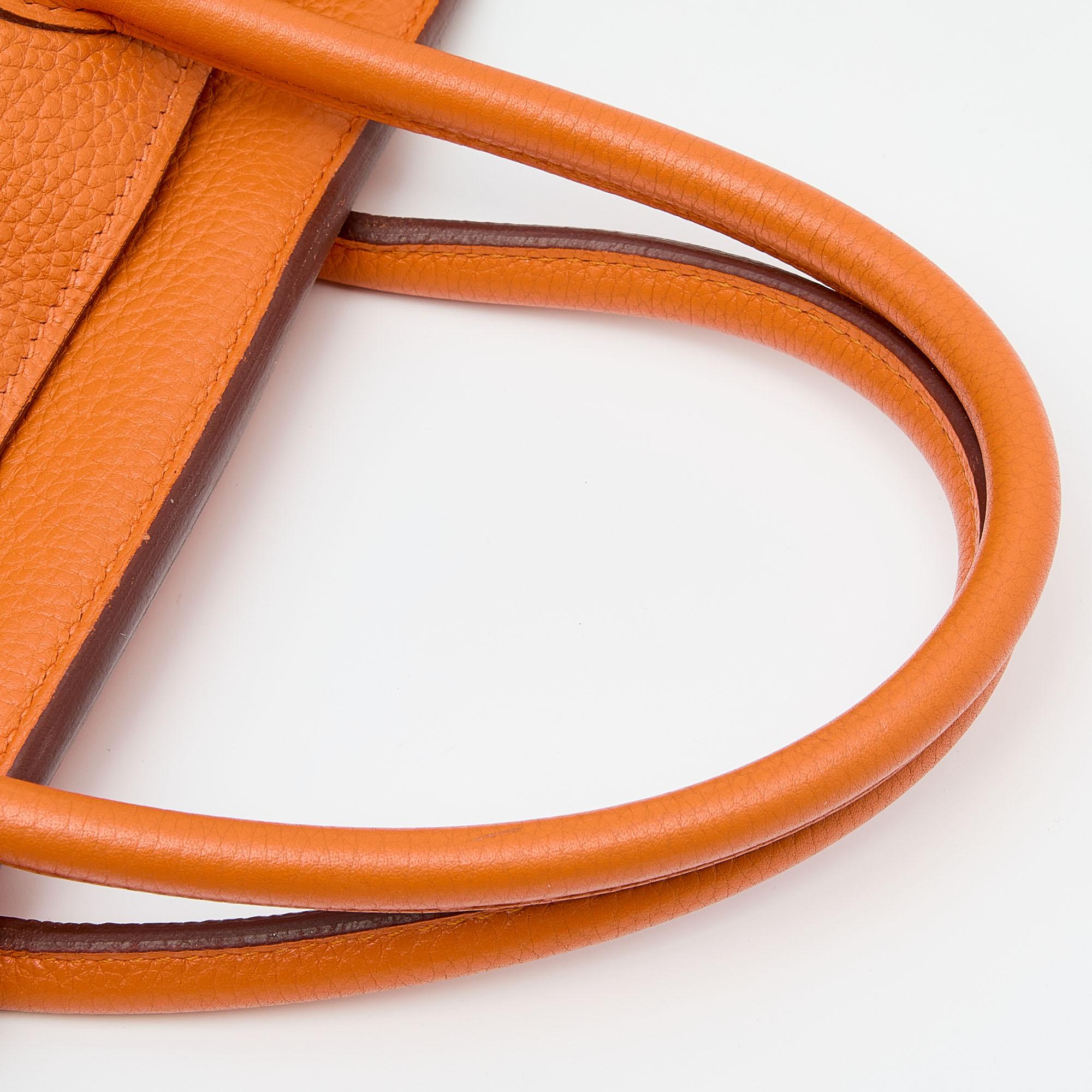 Hermès Orange Togo Leather Palladium Plated Birkin 40 Bag 5