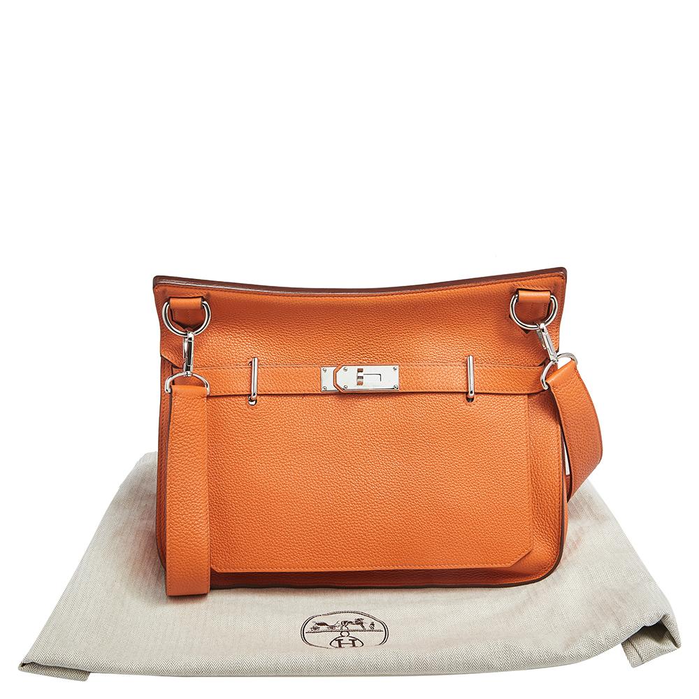 Hermes Orange Togo Leather Palladium Plated Jypsiere 31 Bag 7