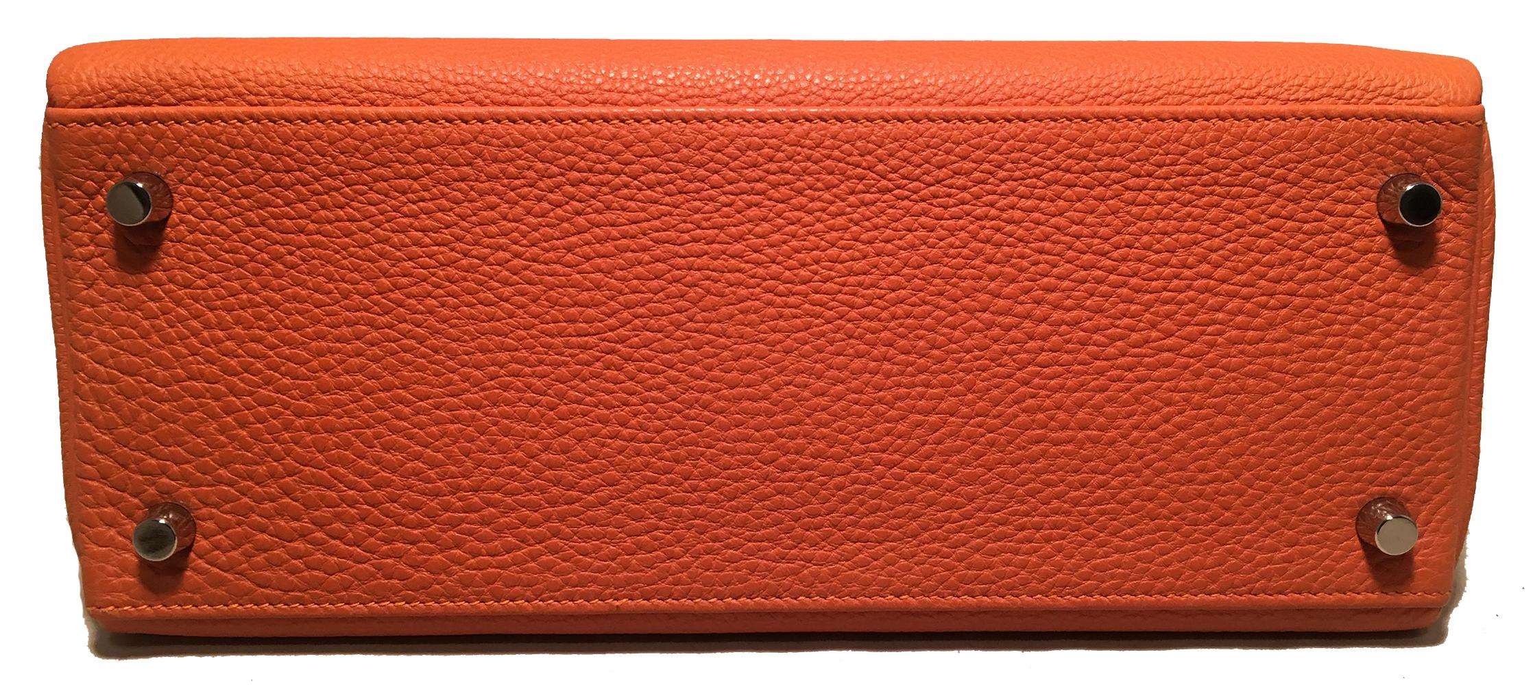 Hermes Orange Togo Leather PHW 28cm Kelly Bag 1