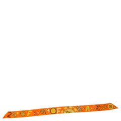 Hermes orange TOHU BOHU Twilly Scarf