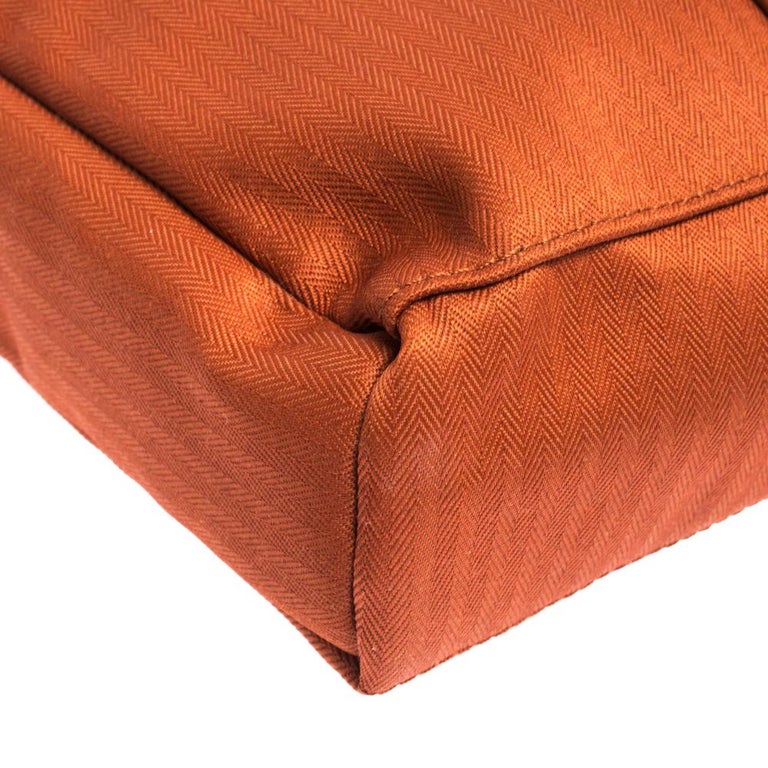 Hermes Orange Toile Canvas and Leather Acapulco Messenger Bag For Sale