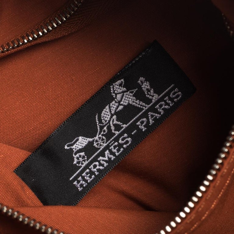 Hermes Orange Toile Canvas and Leather Acapulco Messenger Bag For Sale