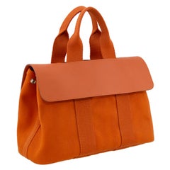 Hermes Orange Valparaiso PM Toile & Leather Bag