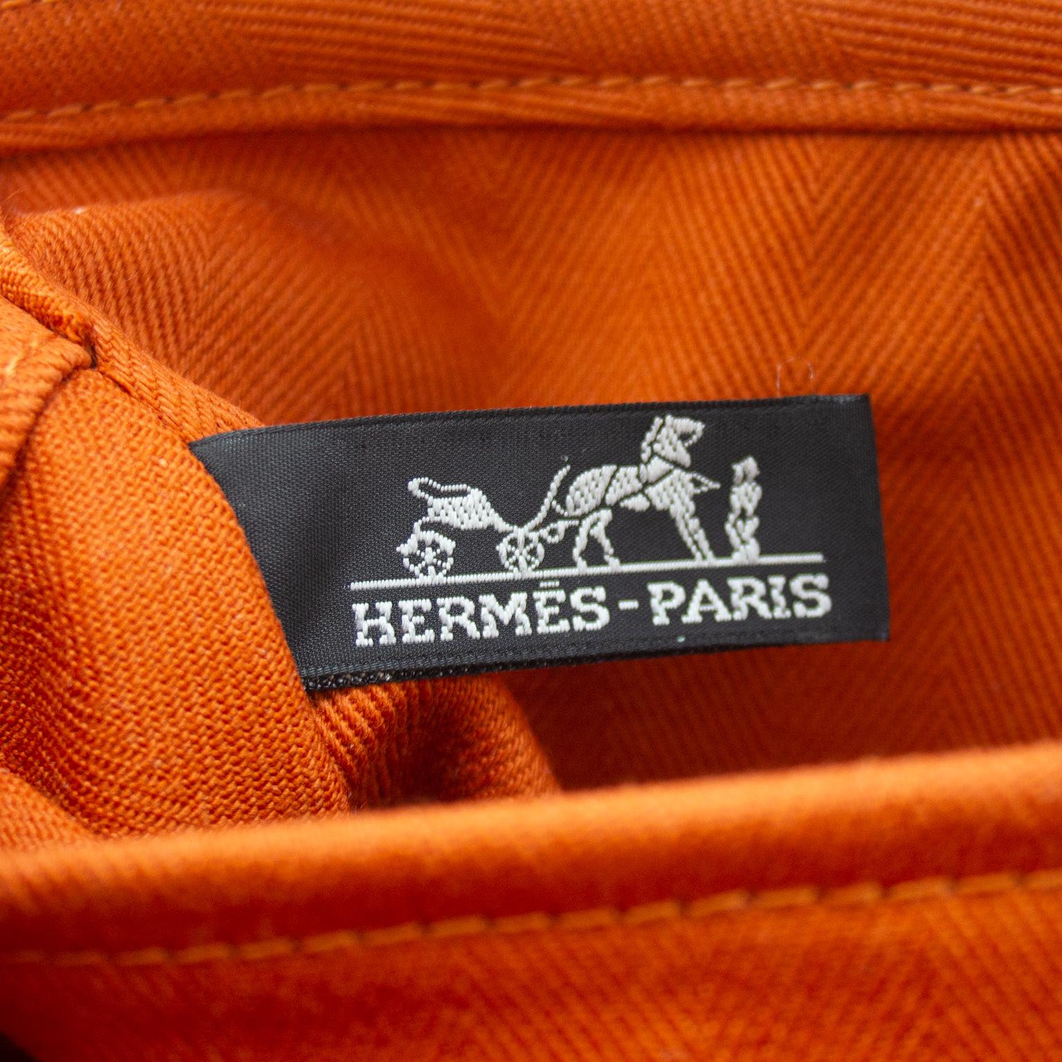 Hermes Orange Valparaiso PM Toile & Leather Bag 2