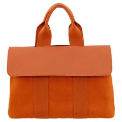 Hermes Orange Valparaiso PM Toile & Leather Bag