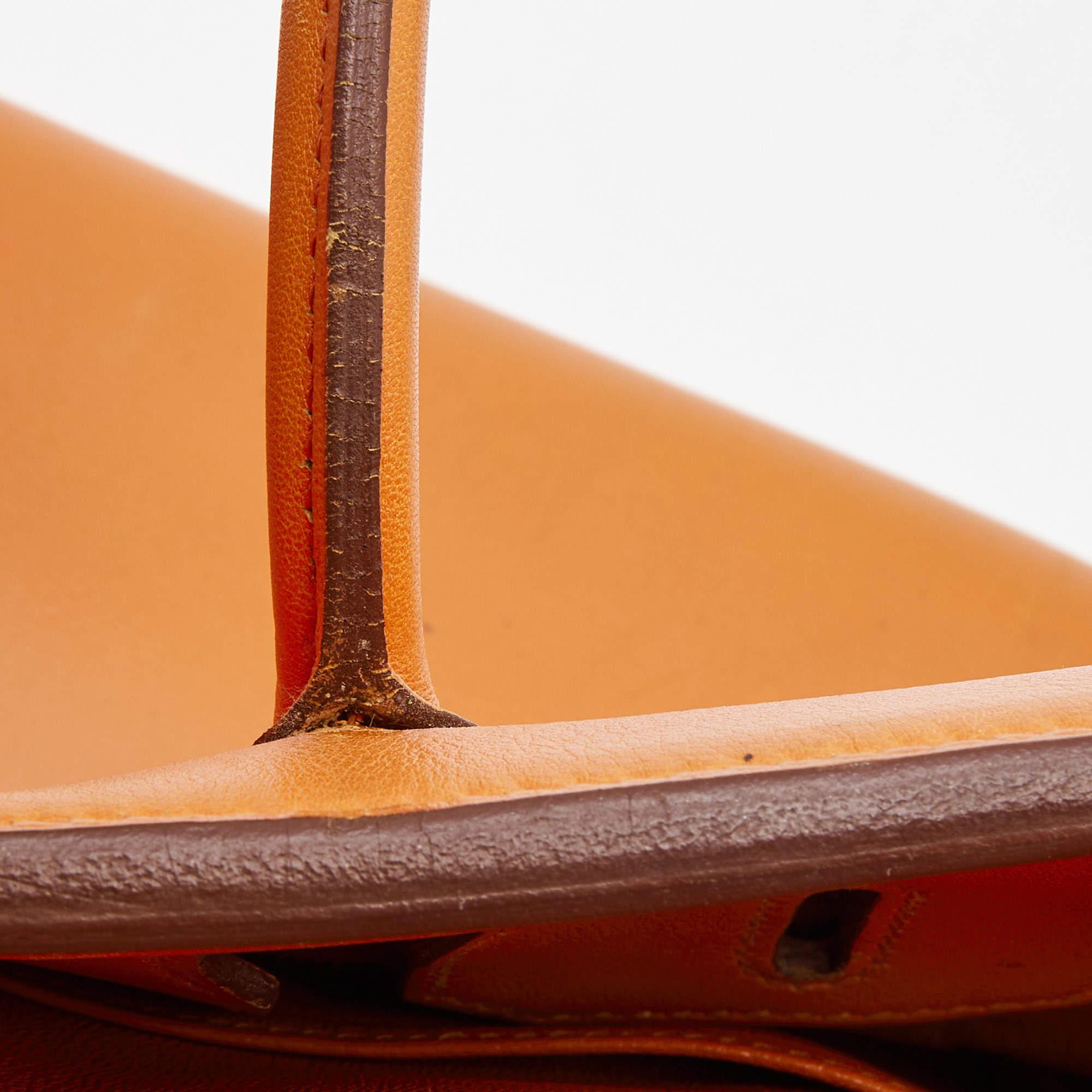 Hermes Orange Veau Gulliver Leather Gold Finish Birkin 30 Bag 13