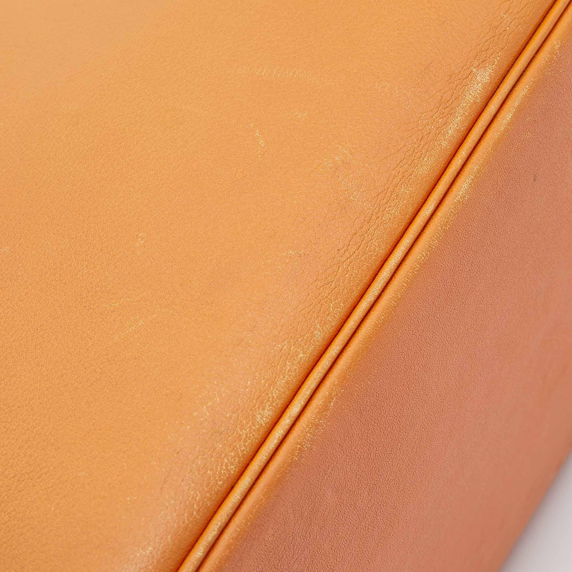 Hermes Orange Veau Gulliver Leather Gold Finish Birkin 30 Bag 3