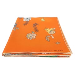 Hermes Orange / Vert / Gris Robe Legere scarf 90