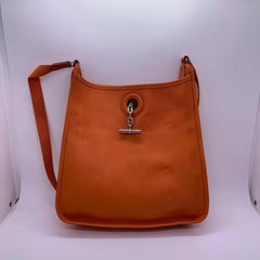 Hermes Orange Vespa PM Shoulder Bag Silver Hardware Crossbody Stamp L 2008