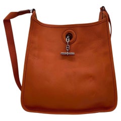 Hermes Orange Vespa PM Shoulder Bag Silver Hardware Crossbody Stamp L 2008