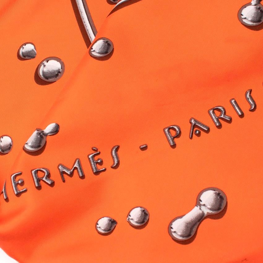 Hermes Orange Vif Argent  Pañuelo de sarga de seda 90 1