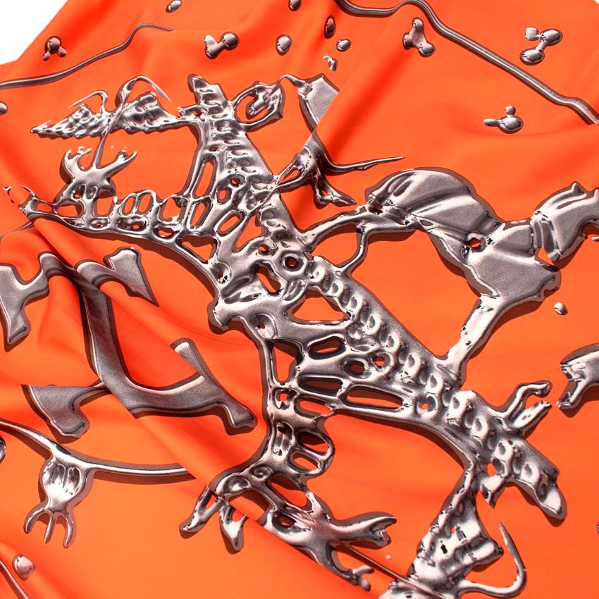 Hermes Orange Vif Argent  Pañuelo de sarga de seda 90 2