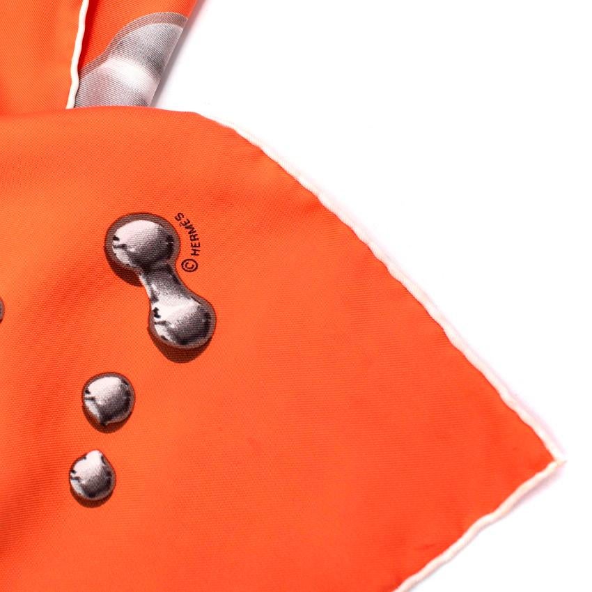 Hermes Orange Vif Argent  Pañuelo de sarga de seda 90 3