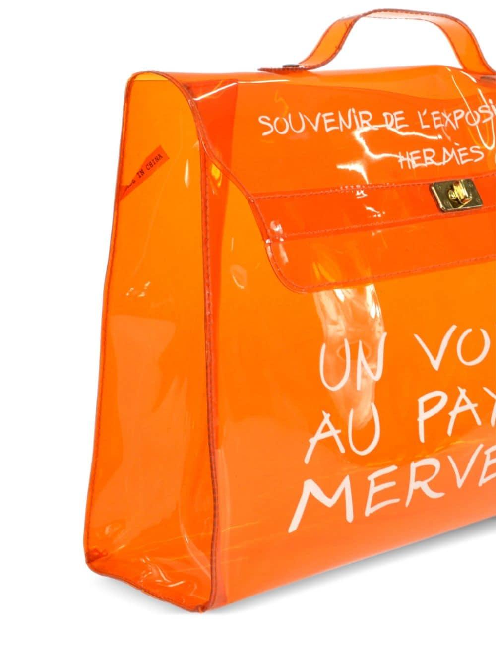 Sac de plage Kelly en vinyle orange de Hermes Bon état - En vente à Paris, FR