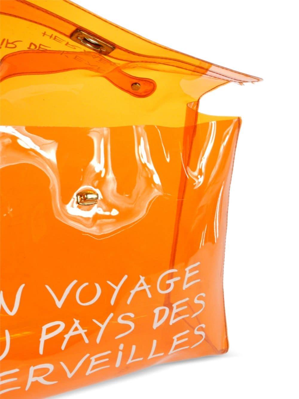 Sac de plage Kelly en vinyle orange de Hermes Bon état à Paris, FR
