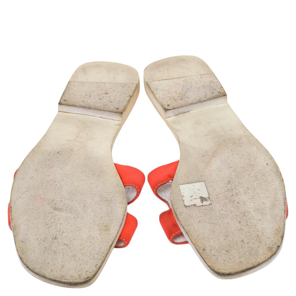 hermes flip flops orange