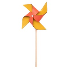 Hermes Orange & Yellow Petite H 2022 Leather Pinwheel