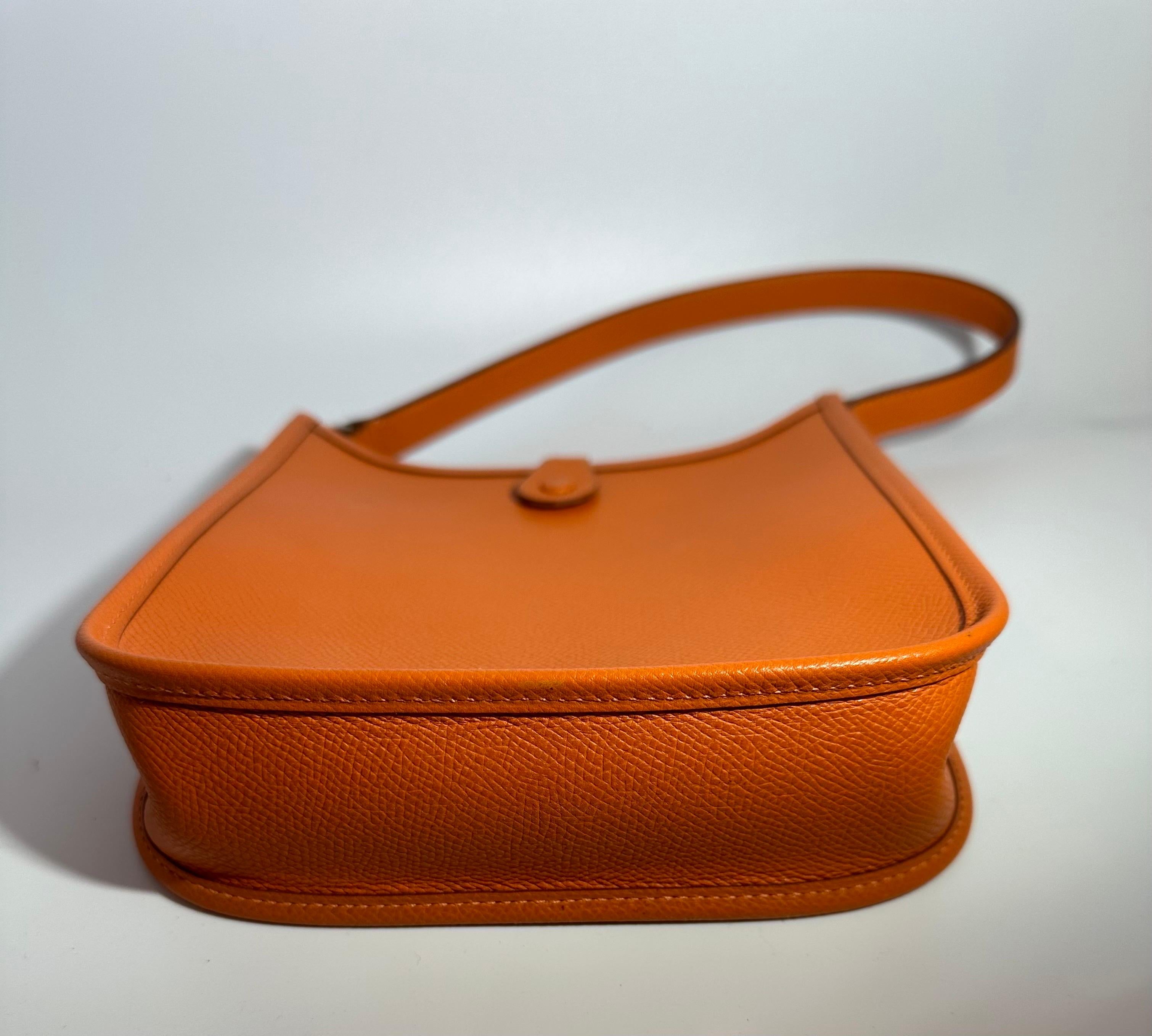 Women's Hermès  Oranges Leather Small MINI Bag, Excellent condition like new For Sale