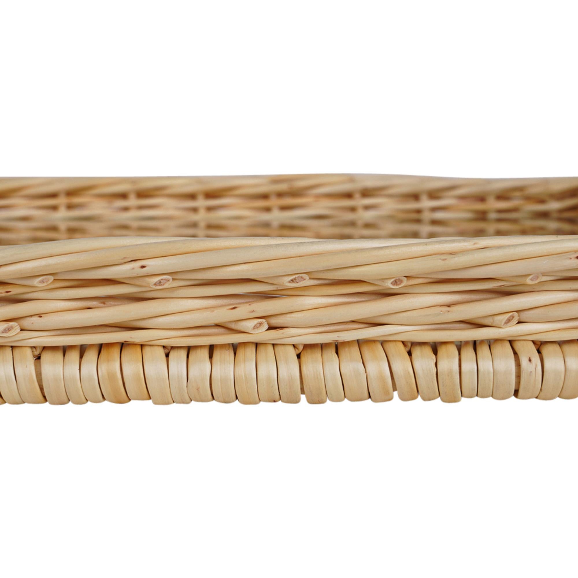 hermes tray wicker